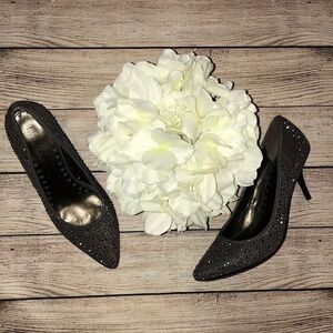 Libby Edelman Rhinestone Gray Heels